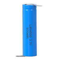 LIR14500 / 14500 batterij met soldeerlippen (3.7 V, 800 mAh, 123accu huismerk)  ADR00158