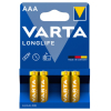 Varta Longlife AAA / MN2400 / LR03 Alkaline Batterij 4 stuks