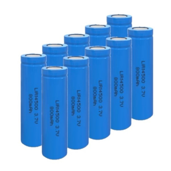 10 x ICR14500 / 14500 batterij (3.7 V, 800 mAh, 123accu huismerk) ADR00098 - 1