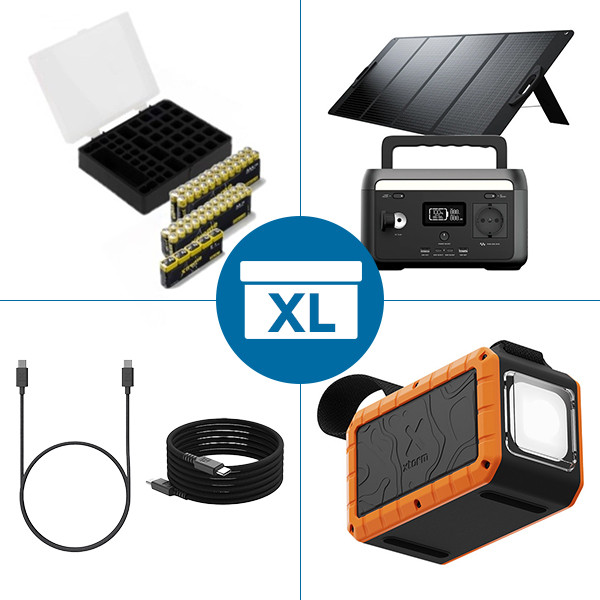 123accu Noodpakket XL - Hoge capaciteit noodpakket met batterijbundel en solar‑powerstation ADR00384 - 1
