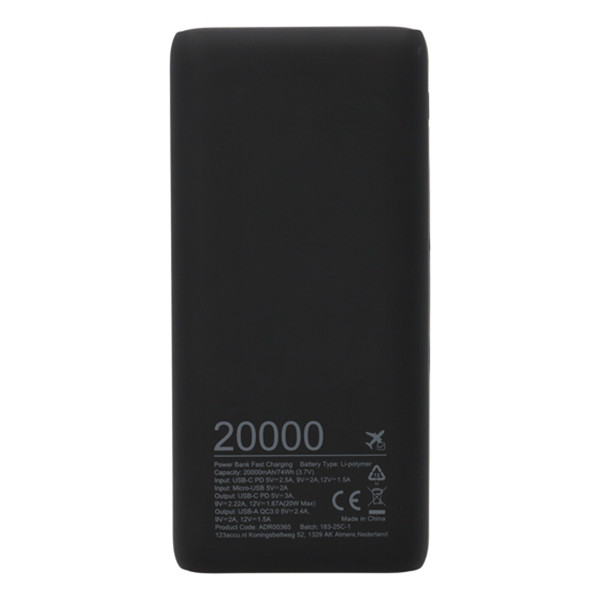 123accu Powerbank met snelladen zwart (20W, 20000 mAh) ADR00365 - 9