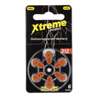 123accu Xtreme Power 312 / PR41 / Bruin gehoorapparaat batterij 6 stuks (123accu huismerk) ADR00355