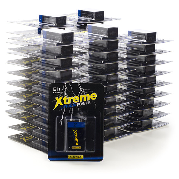 123accu Xtreme Power 9V / 6FR61 / E-Block Lithium Batterij 50 stuks ADR00087 - 1
