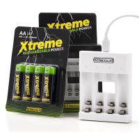 123accu Xtreme Power AA / HR6 + USB Lader (4 stuks, 2000 mAh)  ADR00061