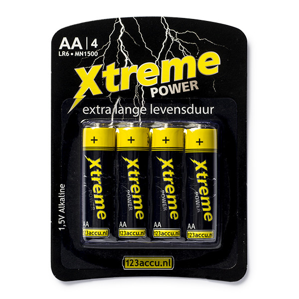 123accu Xtreme Power AA / MN1500 / LR6 batterij 4 stuks  ADR00006 - 