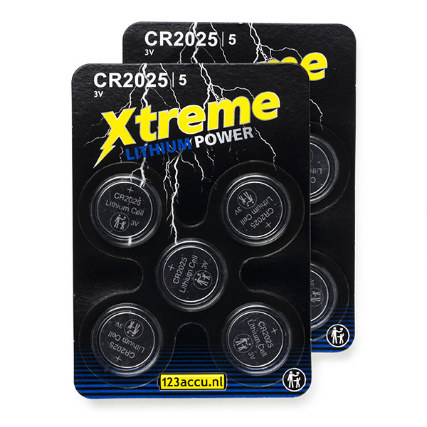 123accu Xtreme Power CR2025 3V Lithium knoopcel batterij 10 stuks  ADR00074 - 1