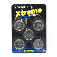 123accu Xtreme Power CR2025 3V Lithium knoopcel batterij 5 stuks ADR00070