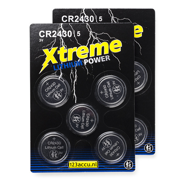 123accu Xtreme Power CR2430 3V Lithium knoopcel batterij 10 stuks  ADR00086 - 1