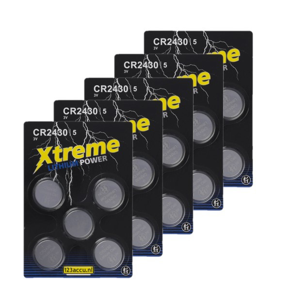 123accu Xtreme Power CR2430 3V Lithium knoopcel batterij 25 stuks  ADR00139 - 1