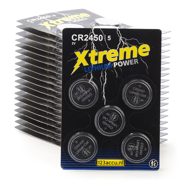 123accu Xtreme Power CR2450 3V Lithium knoopcel batterij 100 stuks  ADR00084 - 1