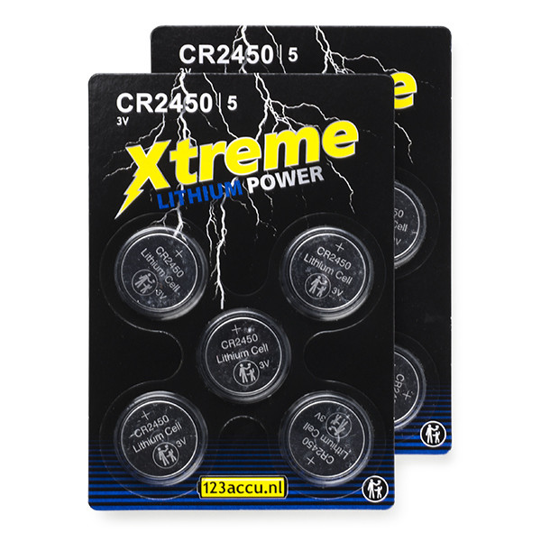 123accu Xtreme Power CR2450 3V Lithium knoopcel batterij 10 stuks  ADR00073 - 1