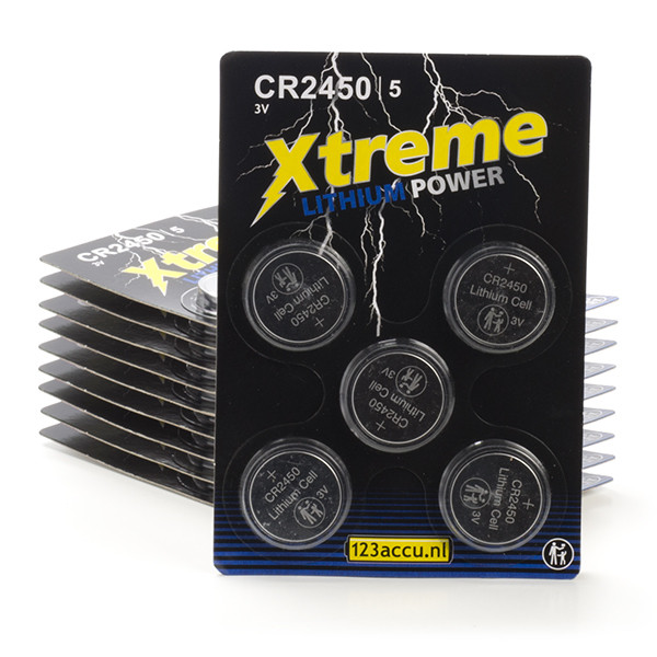 123accu Xtreme Power CR2450 3V Lithium knoopcel batterij 50 stuks  ADR00085 - 1