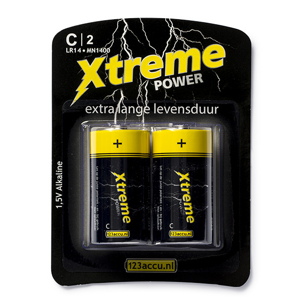 Door Leugen Onderdrukken 123accu Xtreme Power LR14 C batterij 2 stuks DR 123accu.nl