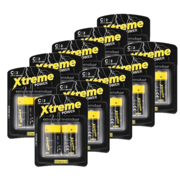 123accu Xtreme Power LR14 / C Alkaline Batterij (20 stuks) ADR00129 - 1