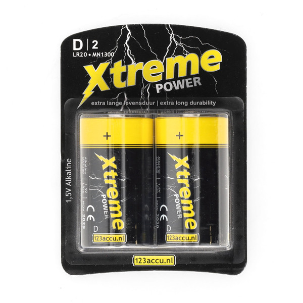 123accu Xtreme Power LR20 D batterij (2 stuks, 18000 mAh) ADR00044 - 1