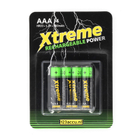 123accu Xtreme Power Oplaadbare AAA / HR03 Ni-Mh batterijen (4 stuks, 800 mAh) ADR00064