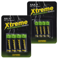 123accu Xtreme Power Oplaadbare AA / HR6 + AAA / HR03 Ni-Mh batterijen (8 stuks, 2000 mAh)  ADR00191