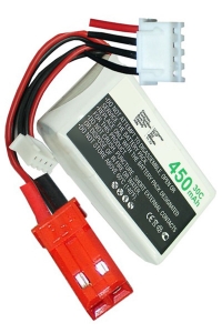 123accu huismerk JST-SYP-2P / JST-XH-2.54 AWG24 accu (11.1 V, 450 mAh)  ANB00048