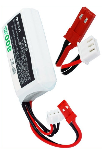 123accu huismerk JST-SYP-2P / JST-XH-2.54 AWG24 accu (7.4 V, 800 mAh)  ANB00053 - 1