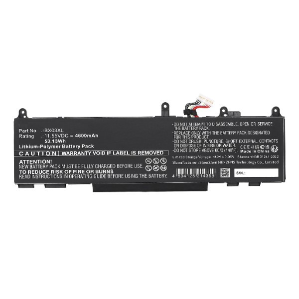 123accu vervangt HP BX03XL / N59787-005 accu (11.55 V, Li-pl, 4600 mAh) AHP00850 - 1