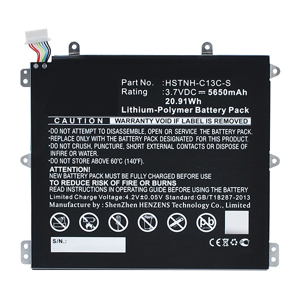 123accu vervangt HP BY02 / HSTNH-H408C / HSTNH-C13C-S accu (3.7 V, 5650 mAh) AHP00427 - 1