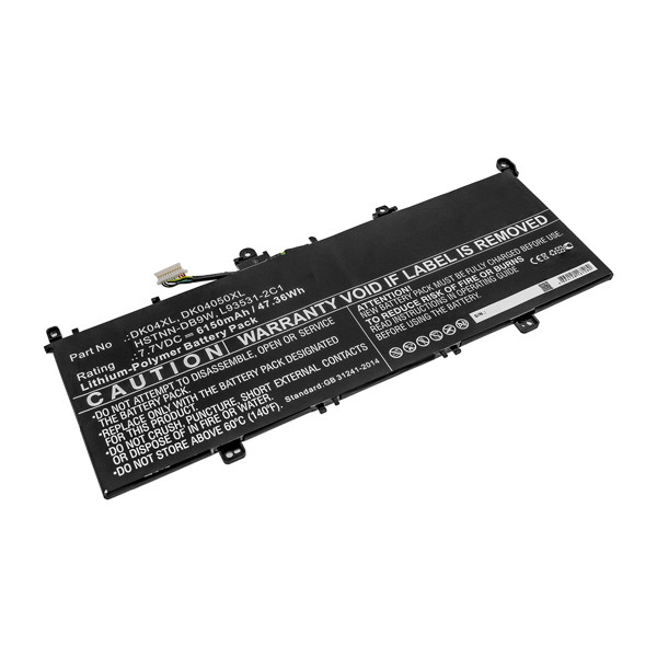 123accu vervangt HP DK04XL / L93559-005 / HSTNN-DB9W accu (7.7 V, 6150 mAh) AHP00762 - 1