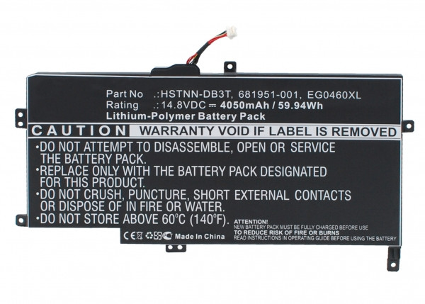 123accu vervangt HP EG04XL / 681951-001 / HSTNN-DB3T accu (14.8 V, 4050 mAh) AHP00270 - 1