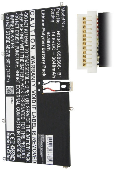 123accu vervangt HP HD04XL / 685989-001 / HSTNN-IB3V accu (14.8 V, 2950 mAh) AHP00251 - 1
