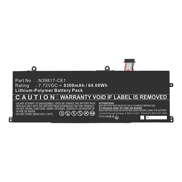 123accu vervangt HP HSTNN-WB0F / N39817-2C1 accu (7.72 V, 8300 mAh) AHP00887 - 2
