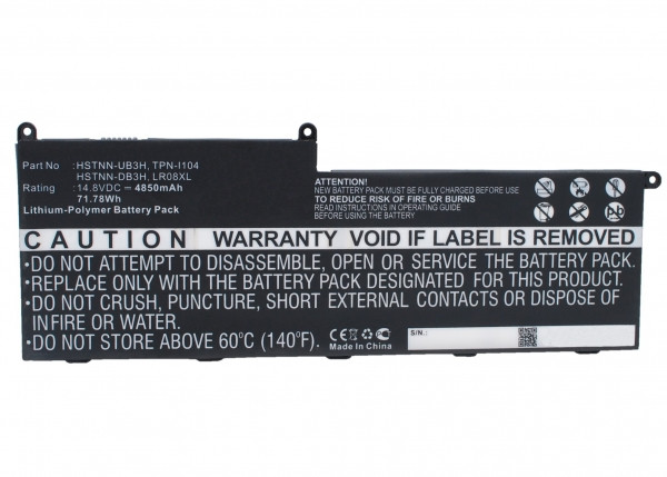 123accu vervangt HP LR08XL / TPN-I104 / 660002-271 accu (14.8 V, 4850 mAh) AHP00256 - 1