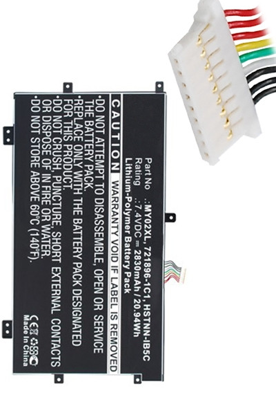 123accu vervangt HP MY02XL / 721896-1C1 / 722232-001 accu (7.4 V, 2830 mAh) AHP00261 - 1