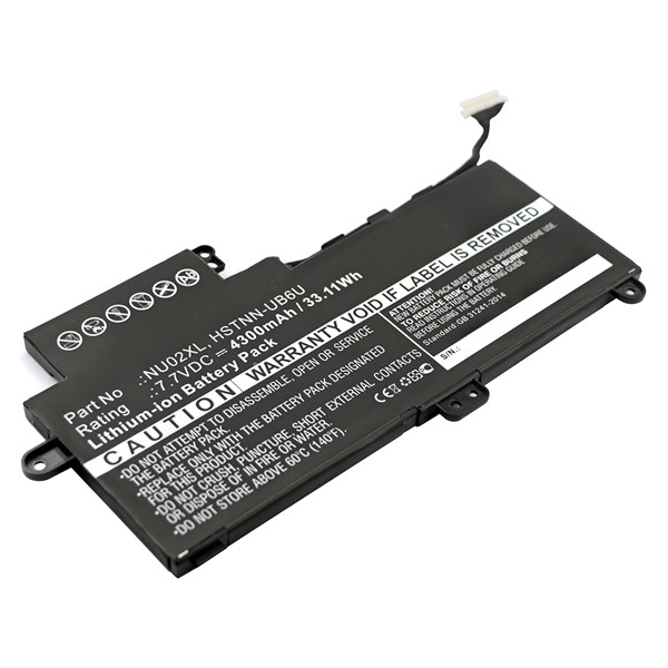 123accu vervangt HP NU02XL / 844200-850 / HSTNN-UB6U accu (7.7 V, 4300 mAh) AHP00527 - 1