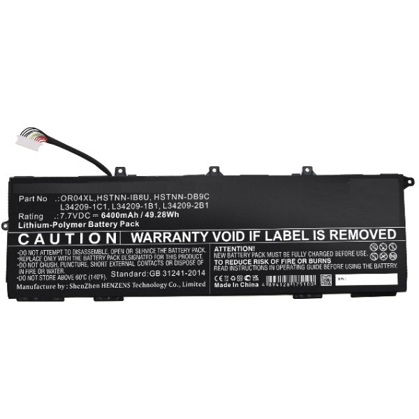 123accu vervangt HP OR04XL / L34449-005 / HSTNN-IB8U accu (7.7 V, 6400 mAh) AHP00802 - 2