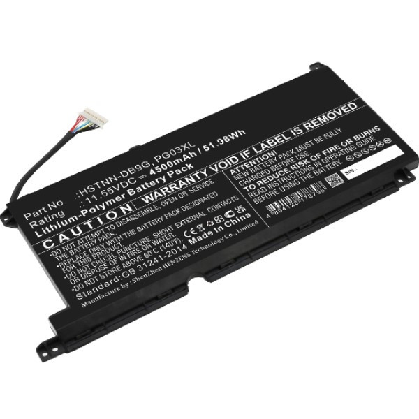 123accu vervangt HP PG03XL / L48495-005 / HSTNN-DB9G accu (11.55 V, 4150 mAh) AHP00811 - 1