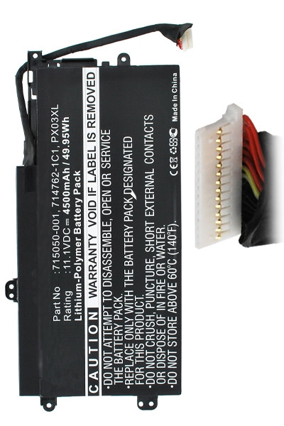 123accu vervangt HP PX03XL / 714762-1C1 / 715050-001 accu (11.1 V, 4500 mAh) AHP00246 - 1