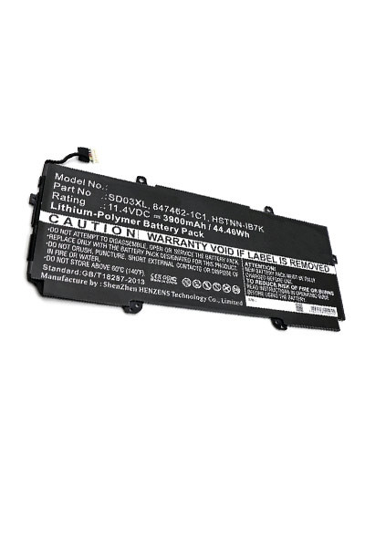 123accu vervangt HP SD03XL / 848212-850 / HSTNN-IB7K accu (11.4 V, 3900 mAh) AHP00500 - 1
