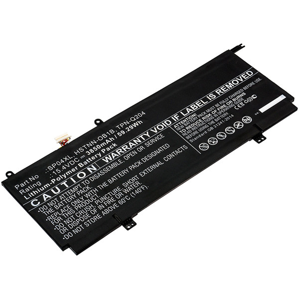 123accu vervangt HP SP04XL / L28764-005 / HSTNN-OB1B accu (15.4 V, 3850 mAh) AHP00648 - 1