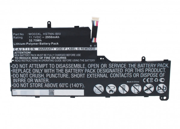 123accu vervangt HP WO03XL / 725606-001 / HSTNN-IB5I accu (11.1 V, 2950 mAh) AHP00278 - 1