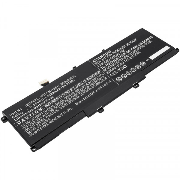 123accu vervangt HP ZG06XL / L07045-855 / HSTNN-1B8H accu (11.55 V, 8200 mAh) AHP00625 - 1