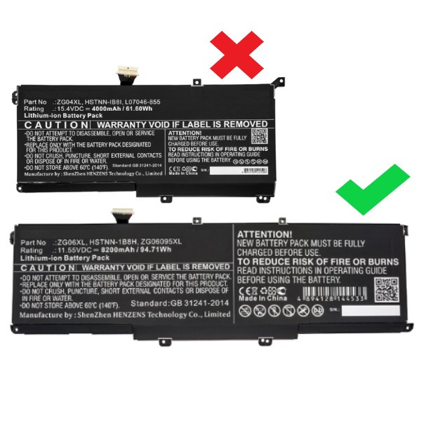123accu vervangt HP ZG06XL / L07045-855 / HSTNN-1B8H accu (11.55 V, 8200 mAh) AHP00625 - 2