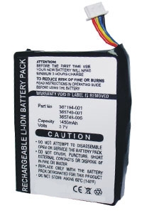 123accu vervangt HP / Compaq 367194-001 / 365748-001 accu (1450 mAh) AHP00049
