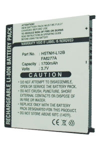 123accu vervangt HP / Compaq 430128-001 / HSTNH-L12B / FA8277A accu (3.7 V, 1700 mAh) AHP00034