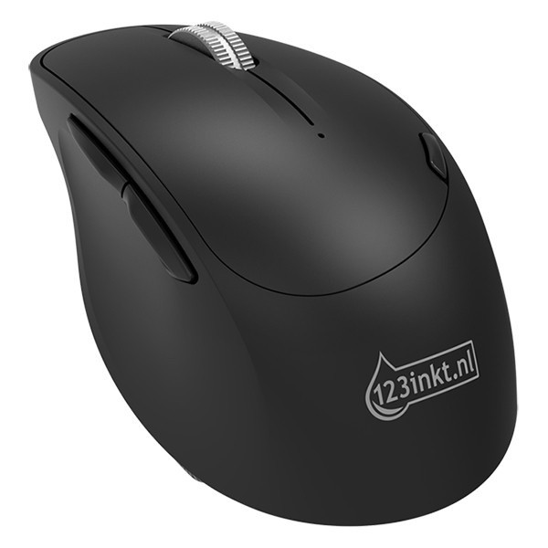 123inkt MW300 ergonomische draadloze muis zwart 301441 - 2