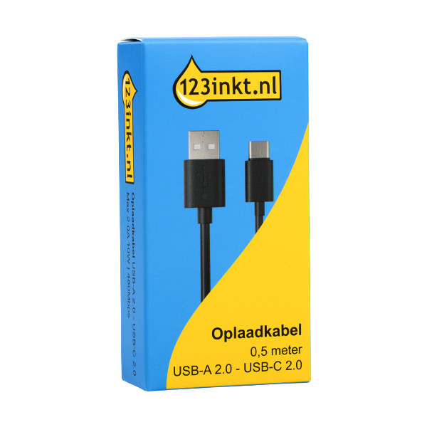 123inkt USB-A naar USB-C kabel (0,5 meter)  302314 - 2