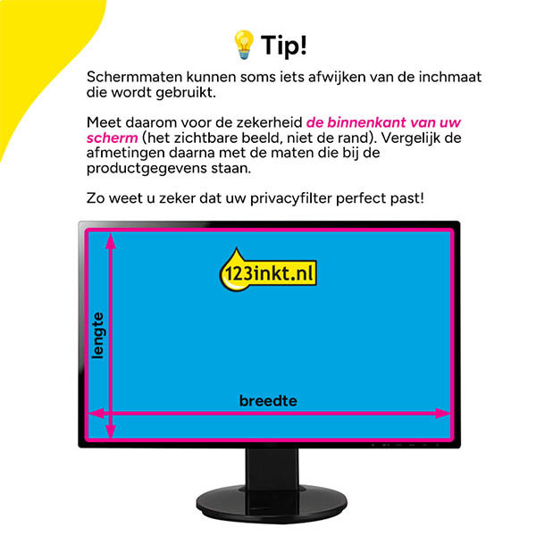 123inkt universele privacy filter voor monitor 24 inch 16:9 303165 - 2