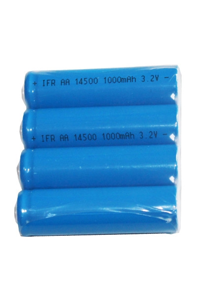 14500 LiFePO4 batterij 4 stuks (3.2V, 600 mAh, 123accu huismerk)  ANB00781 - 1