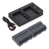 2 stuks: Canon BP-511 / BP-512 / BP-522 accu's met USB-C double slot oplader (7.4 V, 2000 mAh, 123accu huismerk) ACA00812 - 1