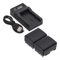 2 stuks: Canon BP-807 / BP-808 / BP-809 accu's met USB-C single slot oplader (7.4 V, 890 mAh, 123accu huismerk) ACA00804