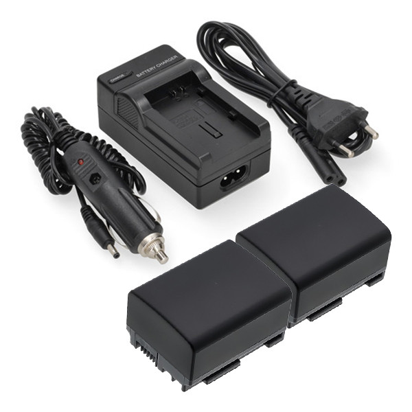 2 stuks: Canon BP-807 / BP-808 / BP-809 accu's met single slot oplader  (7.4 V, 890 mAh, 123accu huismerk) ACA00808 - 1