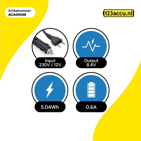 2 stuks: Canon LP-E10 / 5108B002 accu's + lader (7.4 V, 950 mAh, 123accu huismerk) ACA00546 - 4